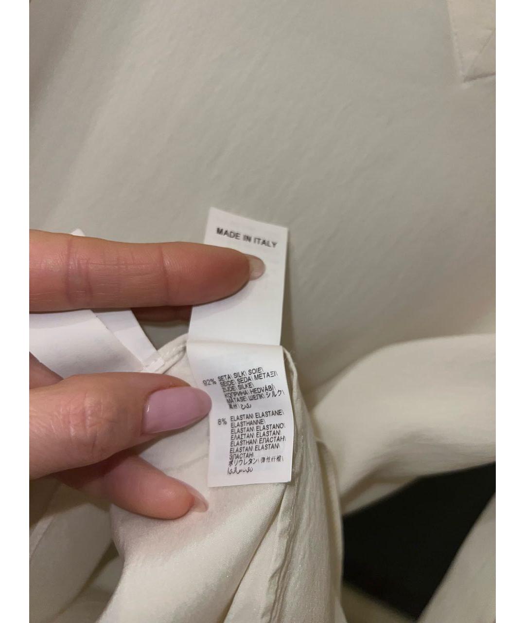 BRUNELLO CUCINELLI Белая шелковая блузы, фото 7