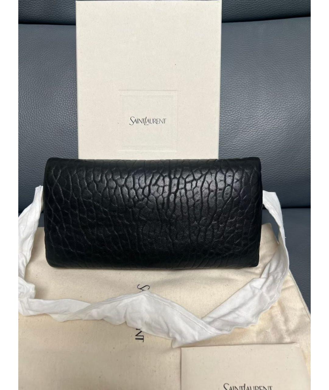 SAINT LAURENT Черная кожаная сумка через плечо, фото 3