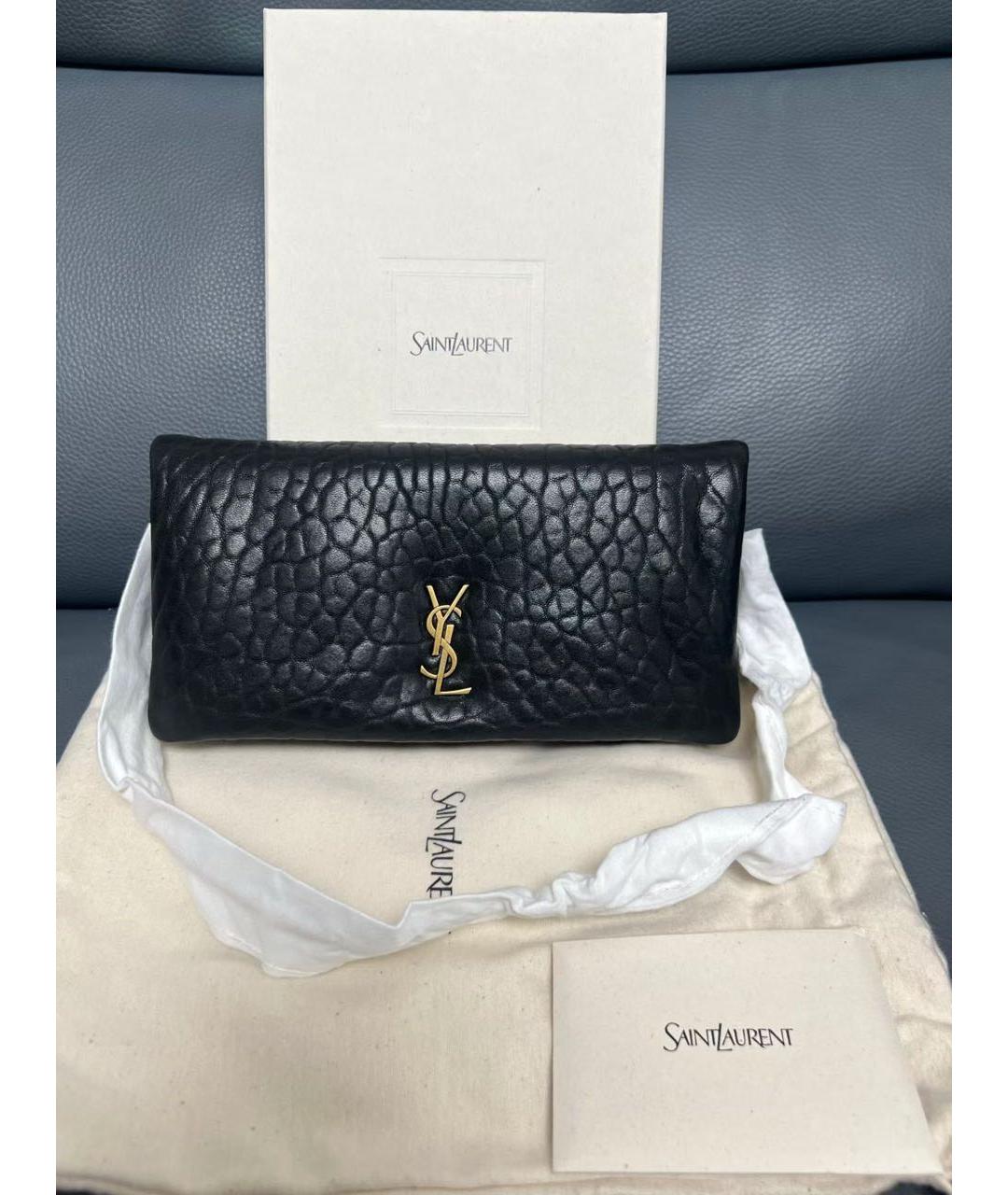 SAINT LAURENT Черная кожаная сумка через плечо, фото 2