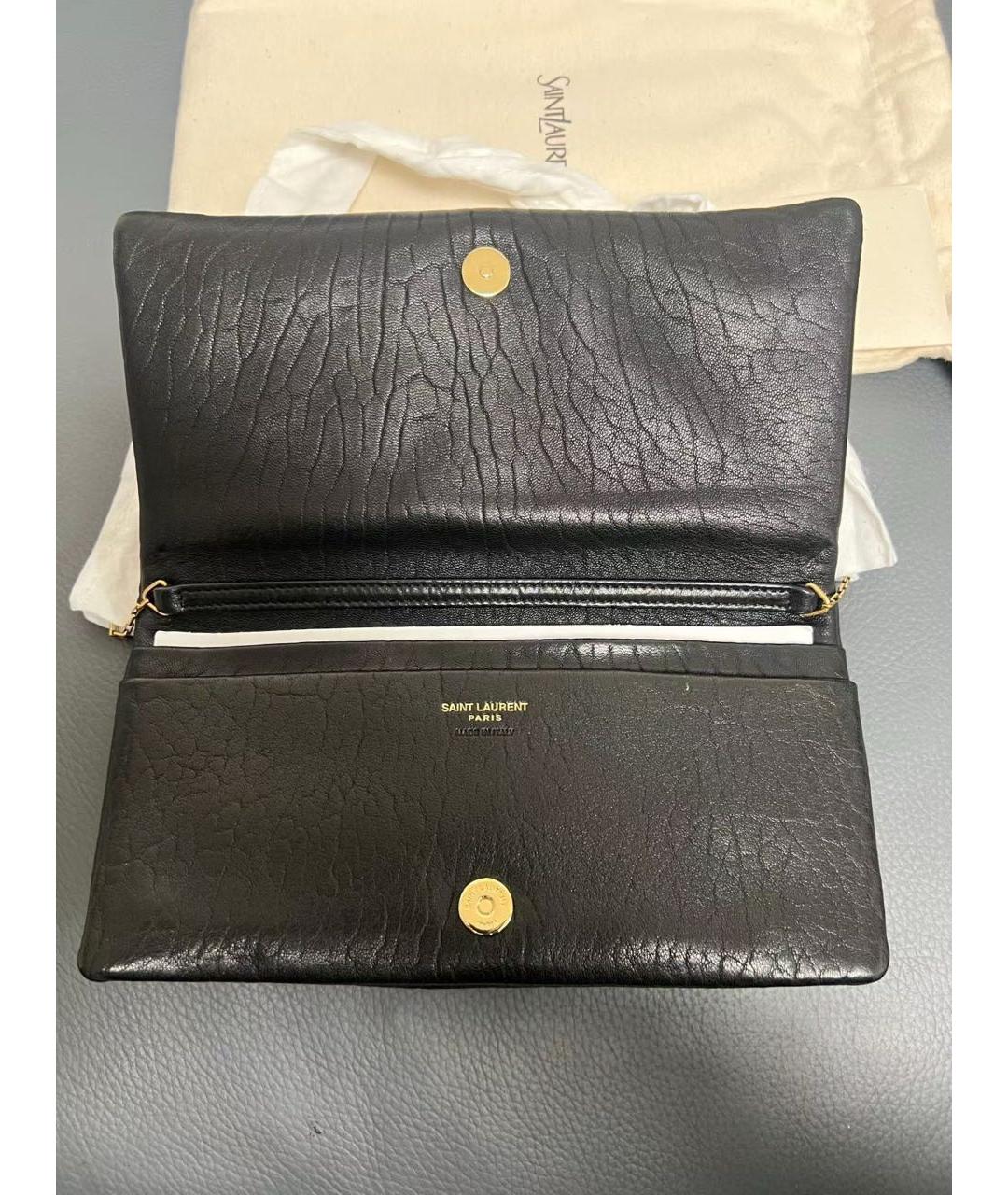 SAINT LAURENT Черная кожаная сумка через плечо, фото 5