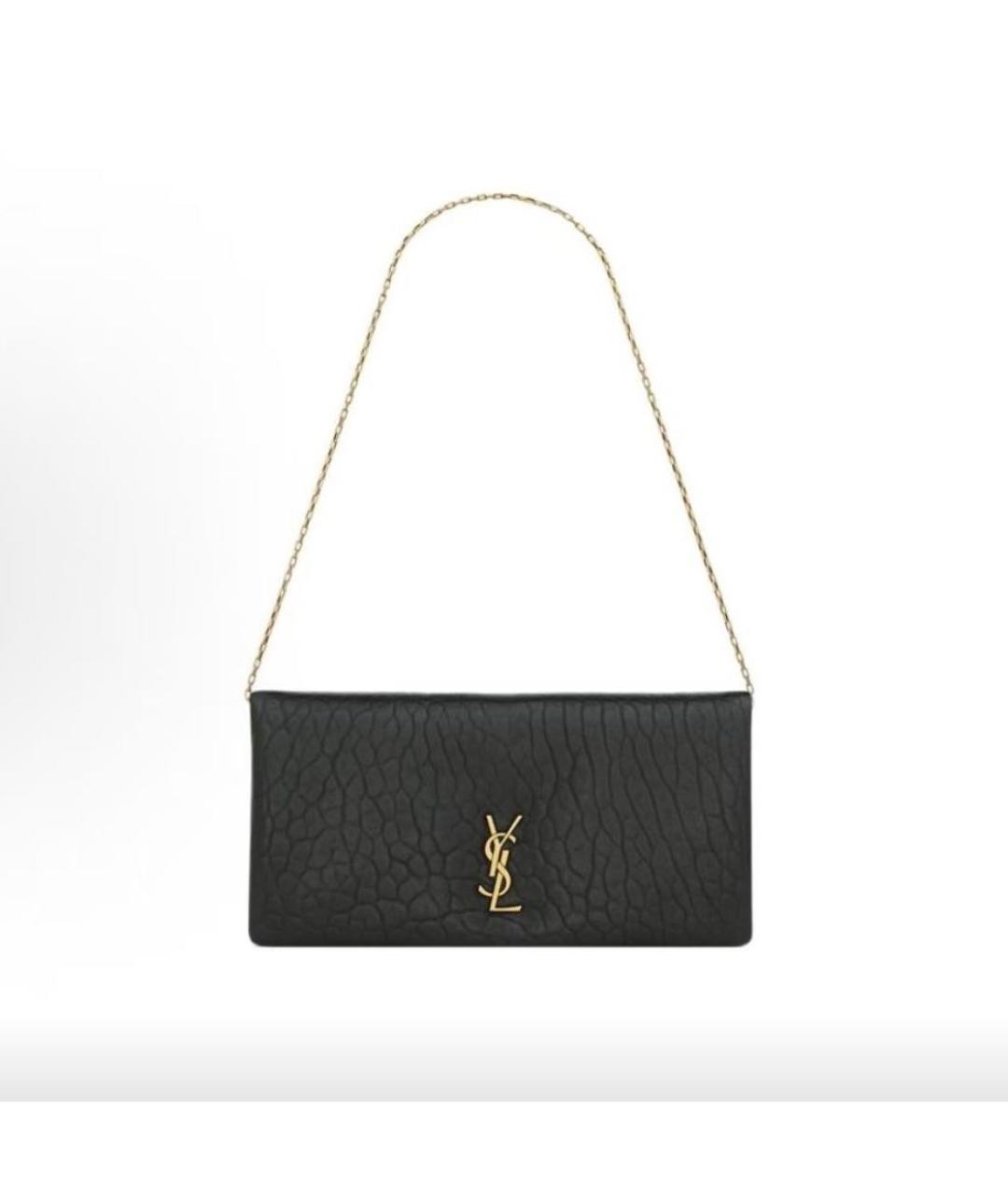 SAINT LAURENT Черная кожаная сумка через плечо, фото 6