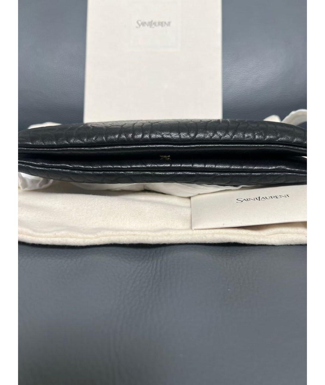 SAINT LAURENT Черная кожаная сумка через плечо, фото 4