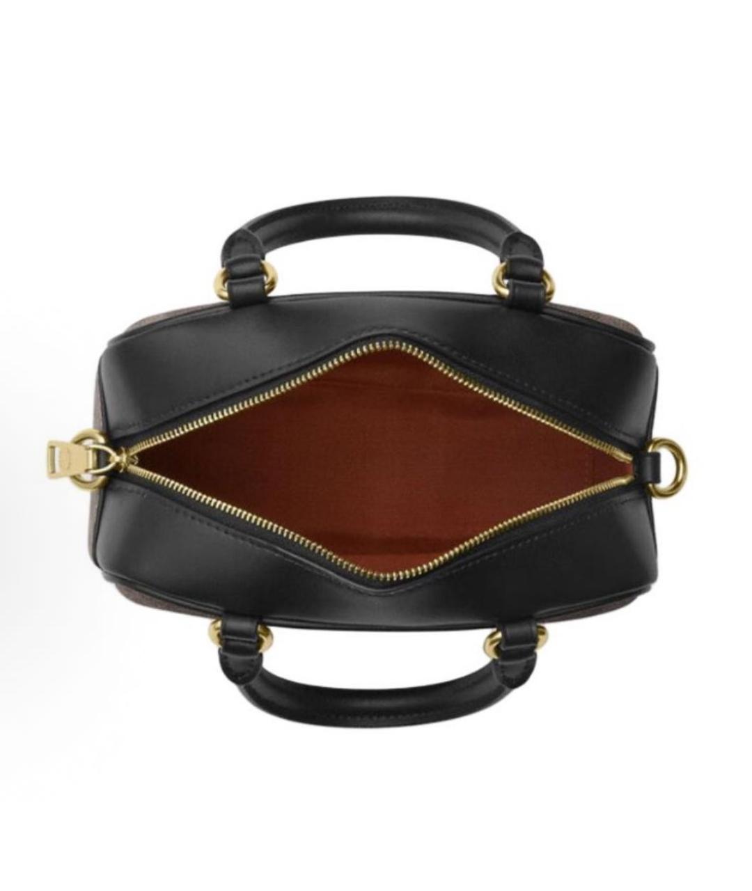 COACH Коричневая кожаная сумка с короткими ручками, фото 3