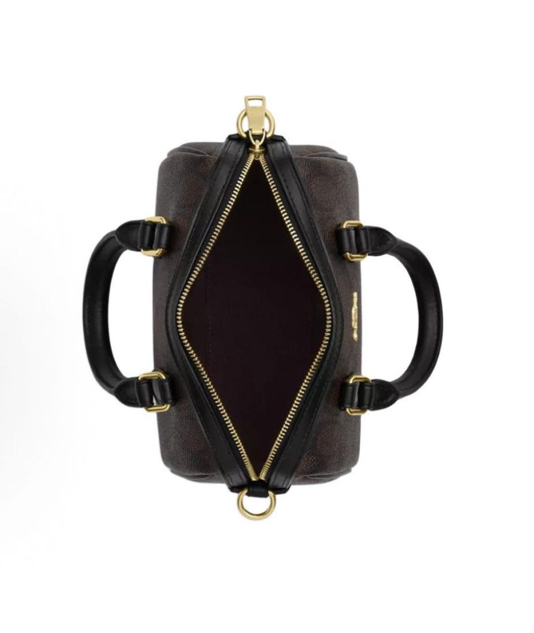 COACH Коричневая кожаная сумка с короткими ручками, фото 3