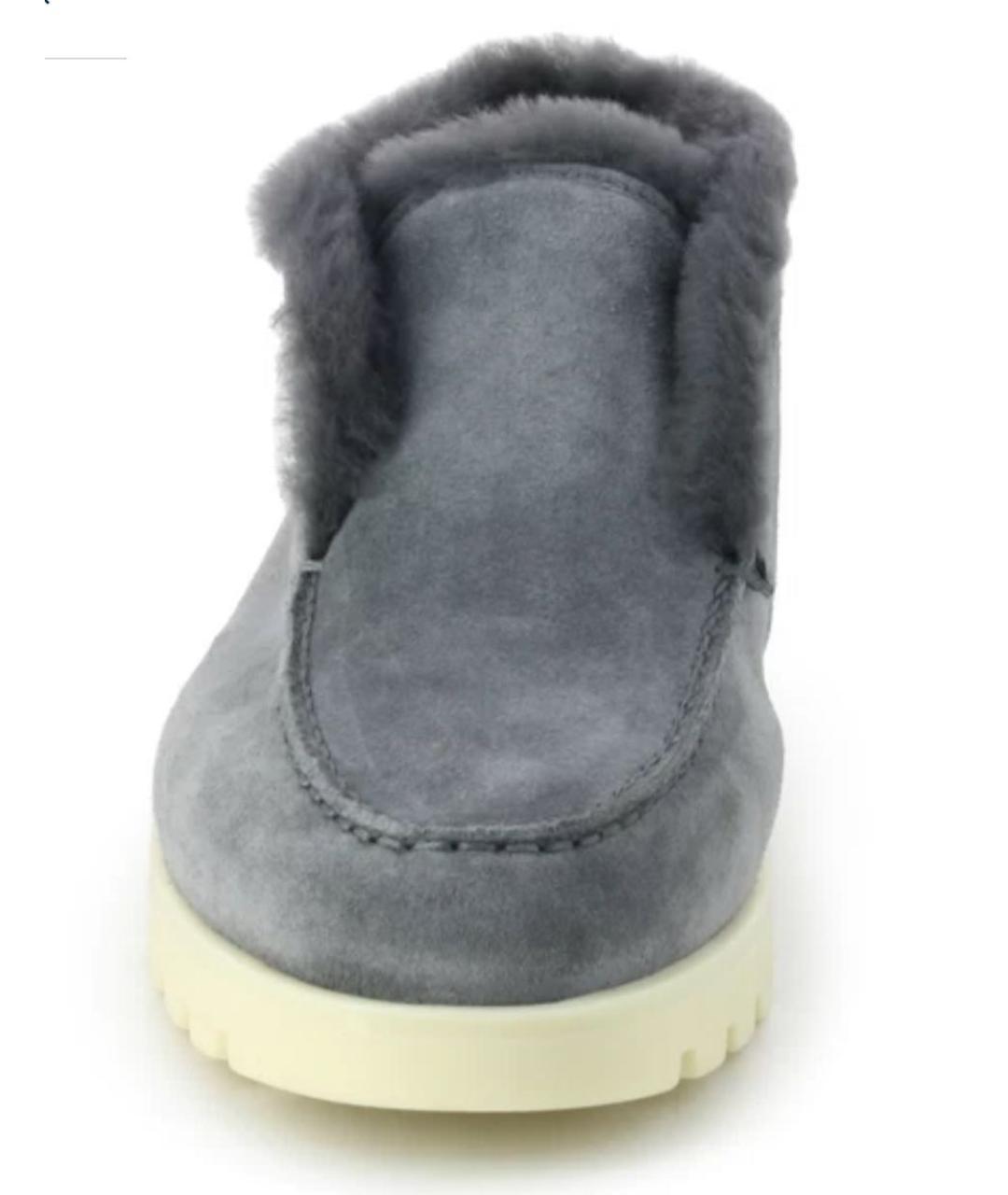 SANTONI Серые замшевые ботинки, фото 5