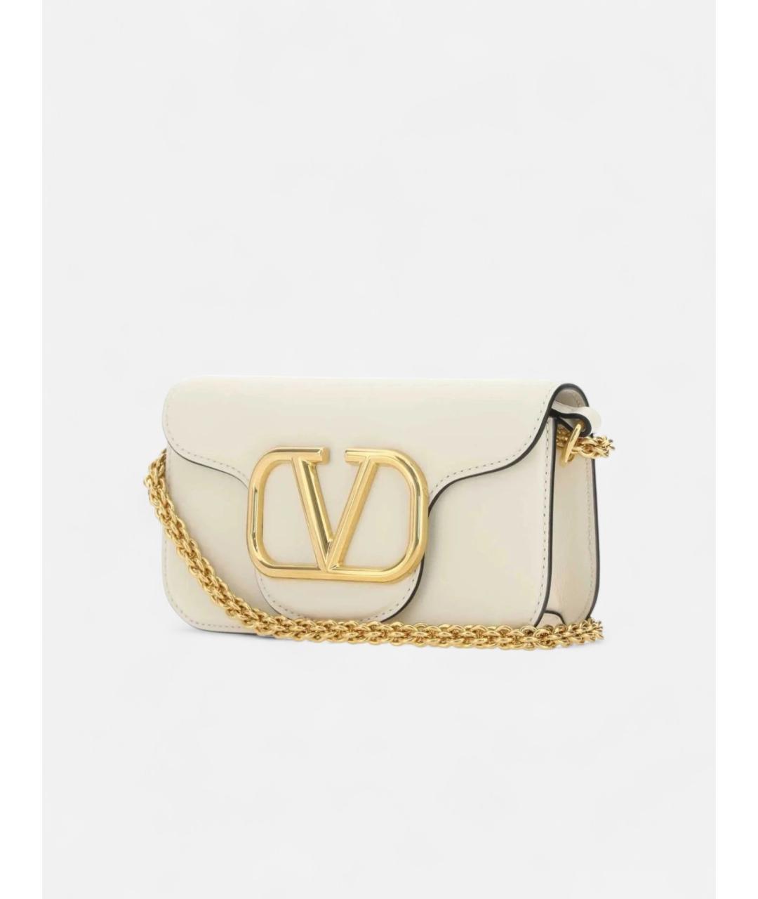 VALENTINO Белая кожаная сумка тоут, фото 2