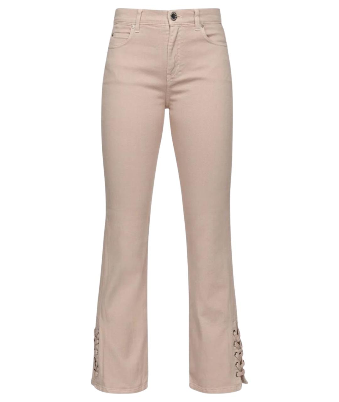 PINKO Бежевые хлопковые джинсы клеш, фото 1