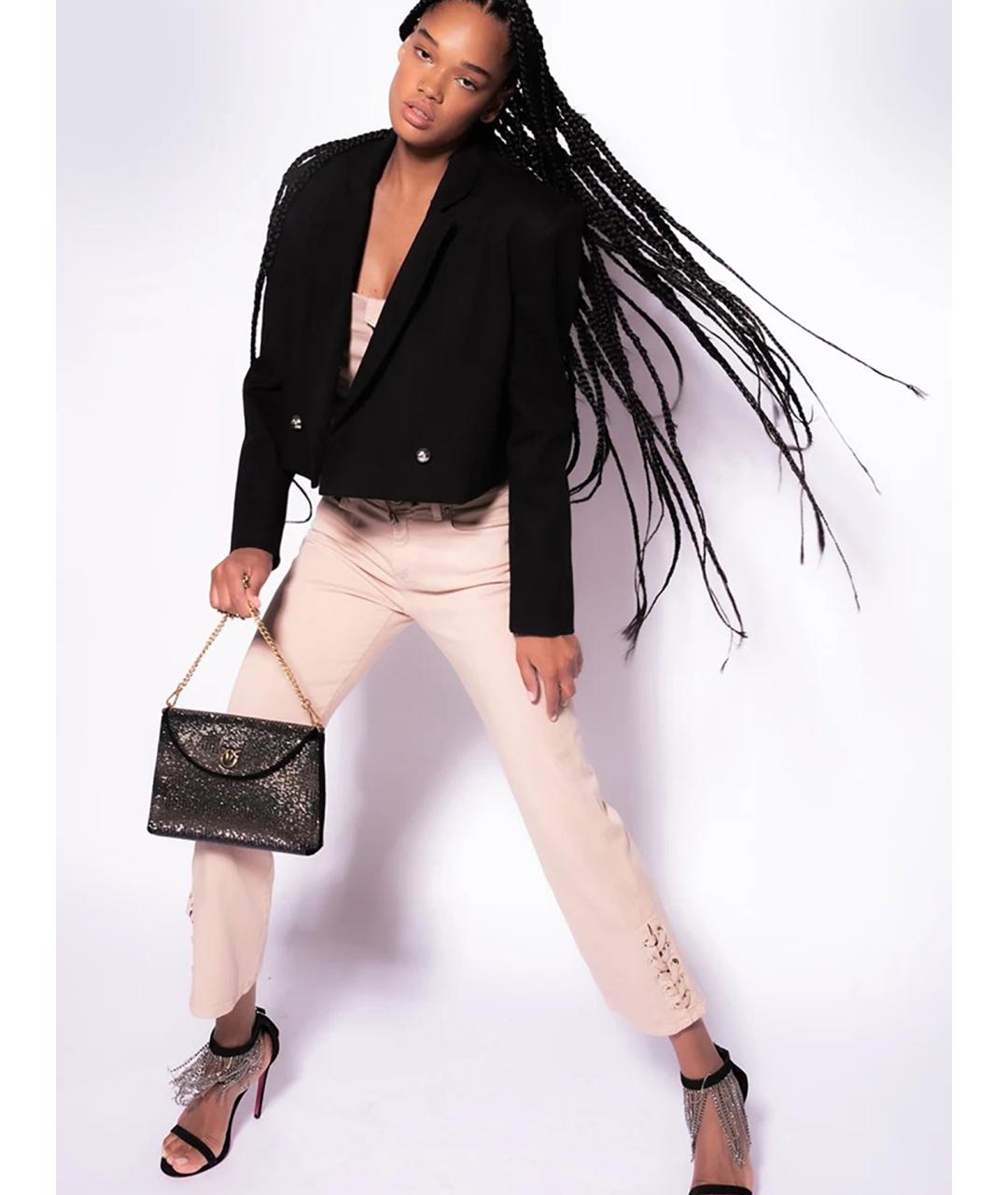 PINKO Бежевые хлопковые джинсы клеш, фото 3