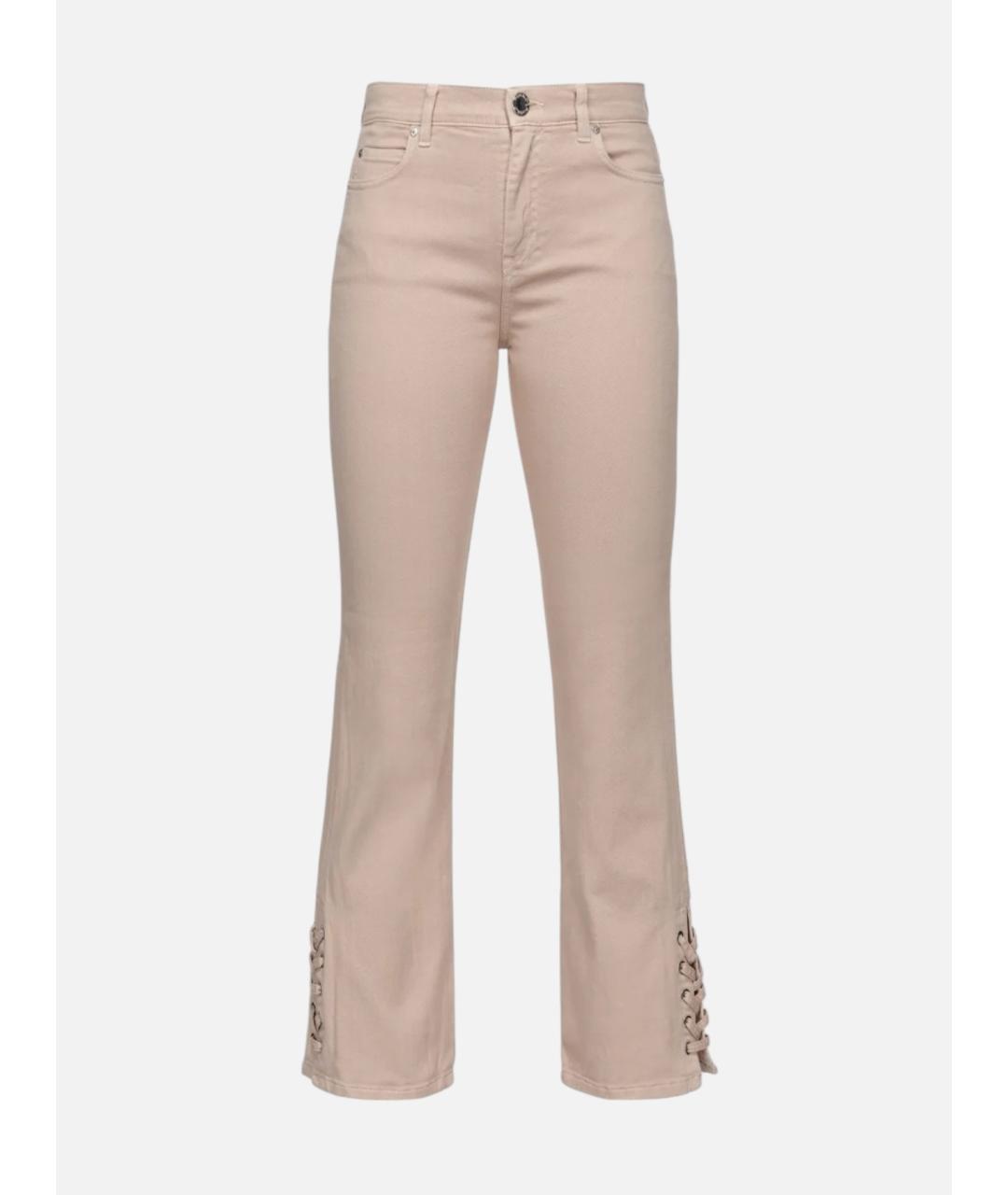 PINKO Бежевые хлопковые джинсы клеш, фото 6