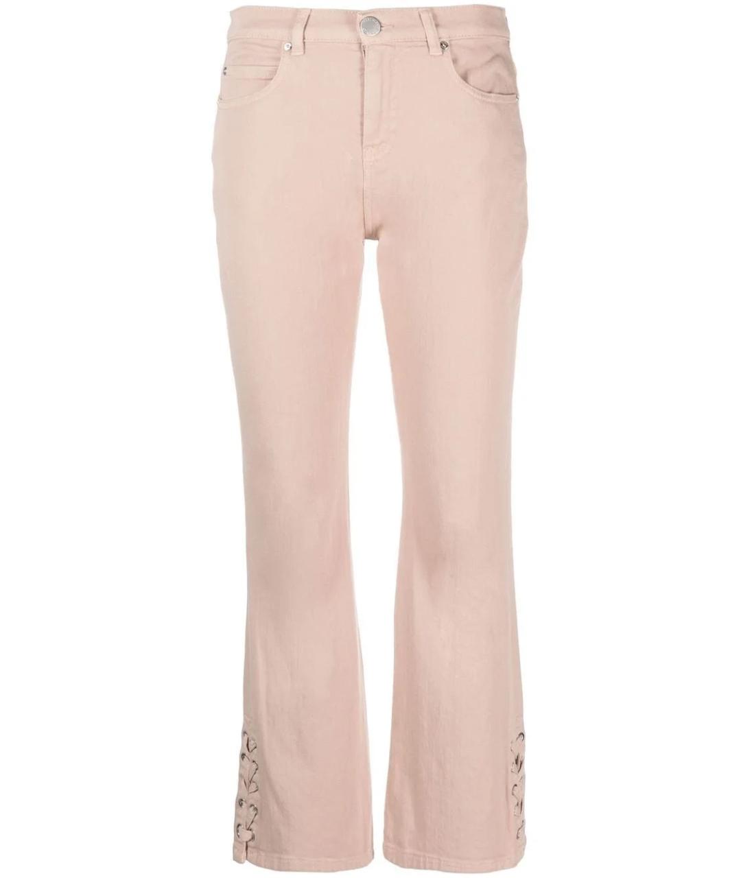 PINKO Бежевые хлопковые джинсы клеш, фото 5