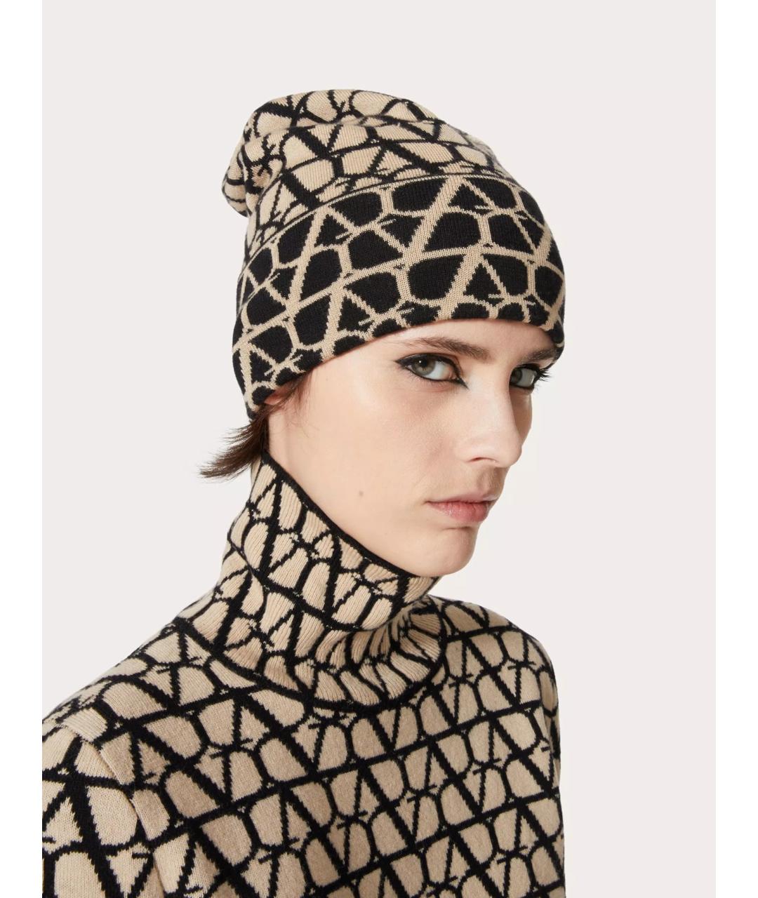VALENTINO Бежевая кашемировая шапка, фото 2