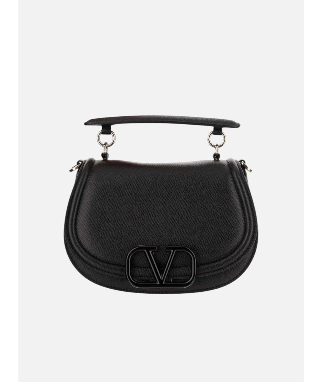 VALENTINO Черная кожаная сумка через плечо, фото 4