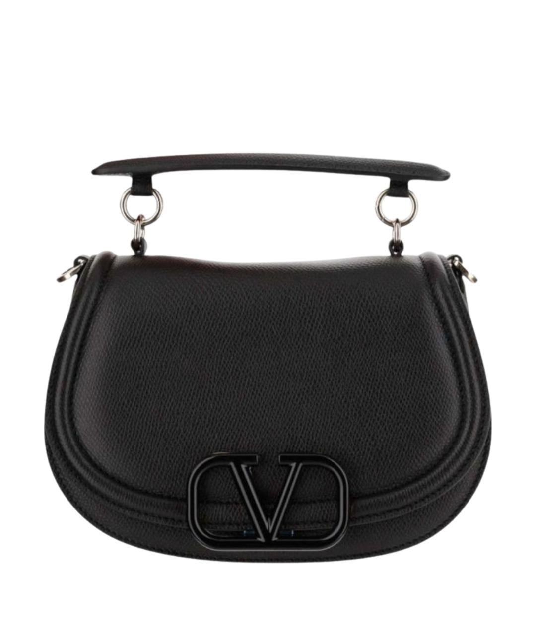 VALENTINO Черная кожаная сумка через плечо, фото 1