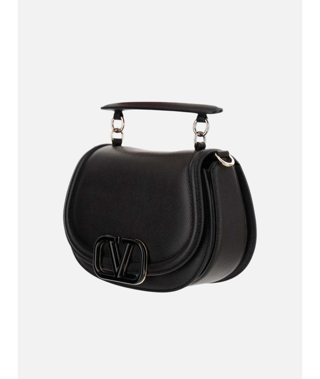 VALENTINO Черная кожаная сумка через плечо, фото 2