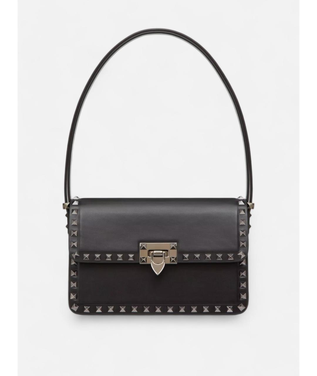 VALENTINO Черная кожаная сумка через плечо, фото 5