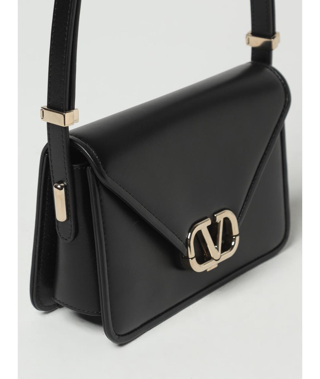 VALENTINO Черная кожаная сумка через плечо, фото 2