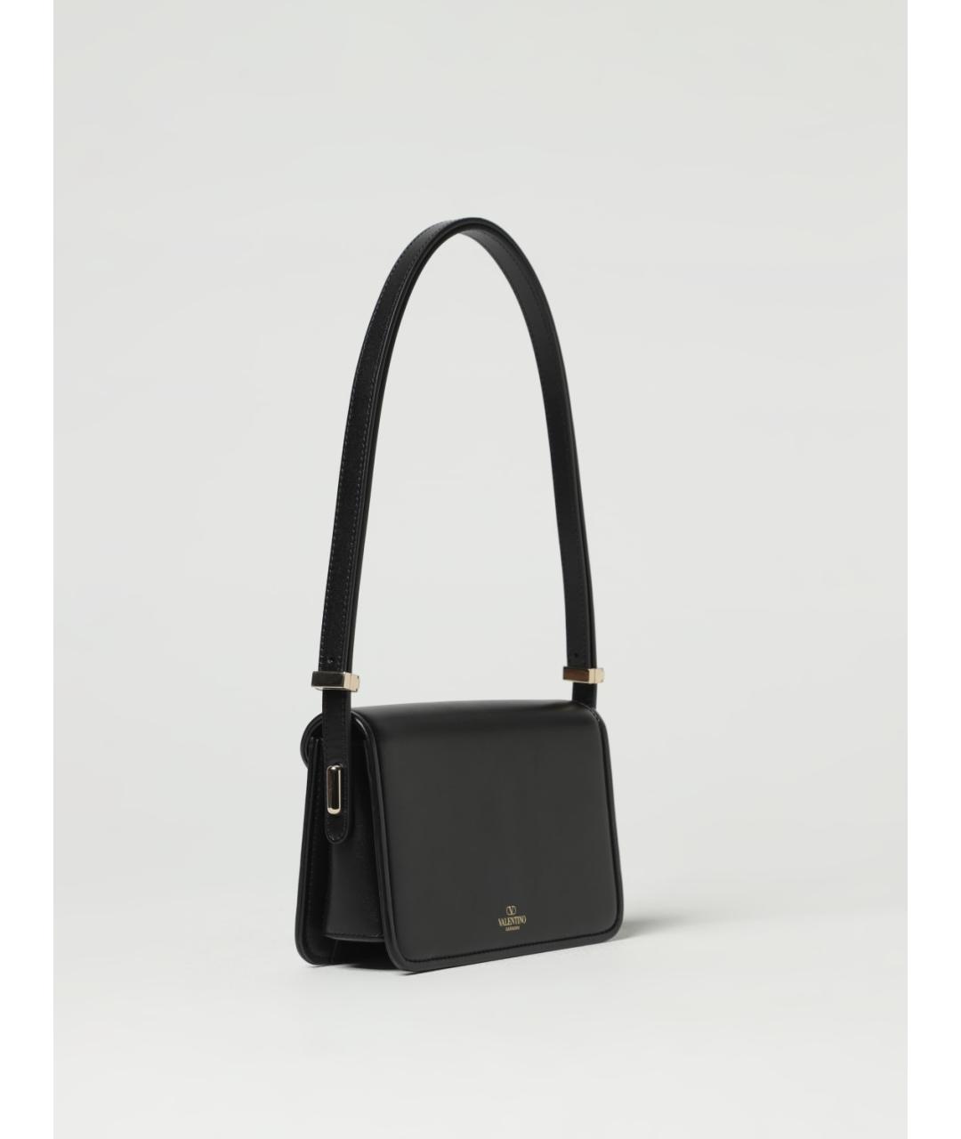 VALENTINO Черная кожаная сумка через плечо, фото 3