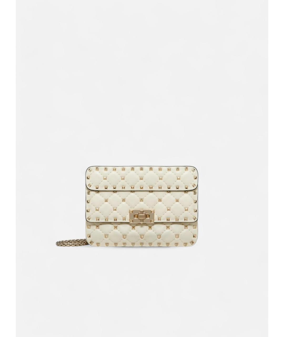 VALENTINO Белая кожаная сумка через плечо, фото 4