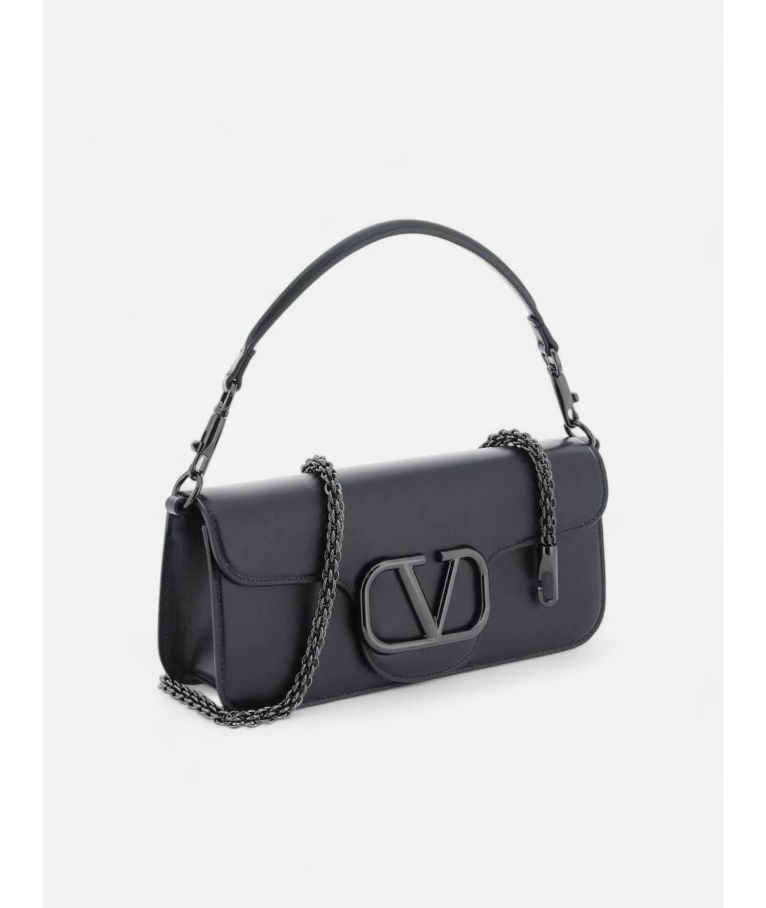 VALENTINO Черная кожаная сумка через плечо, фото 2