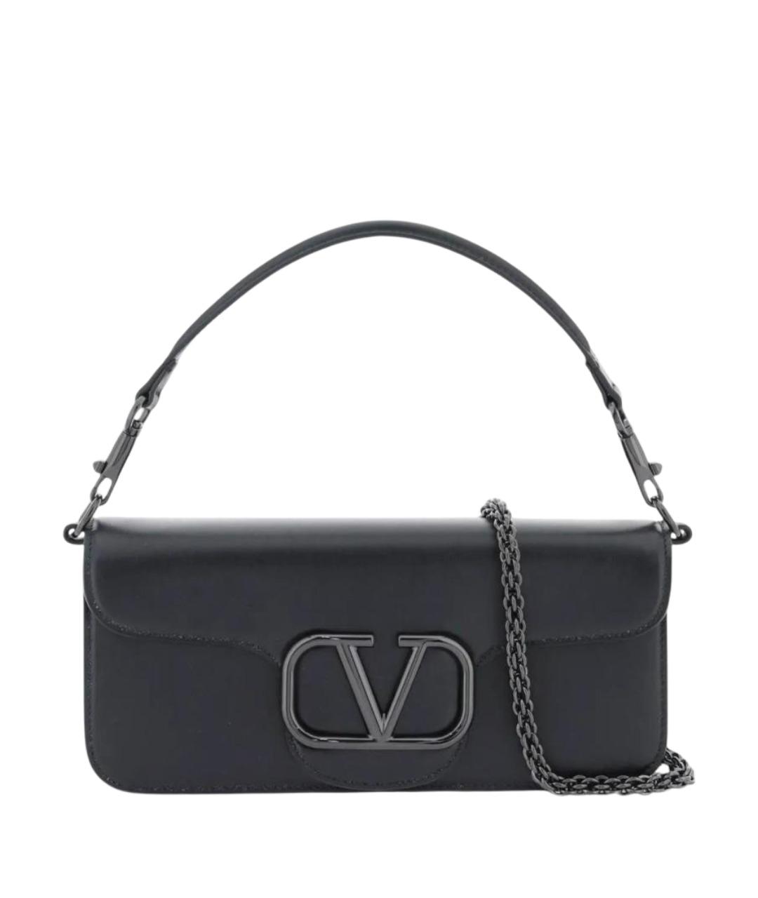 VALENTINO Черная кожаная сумка через плечо, фото 1
