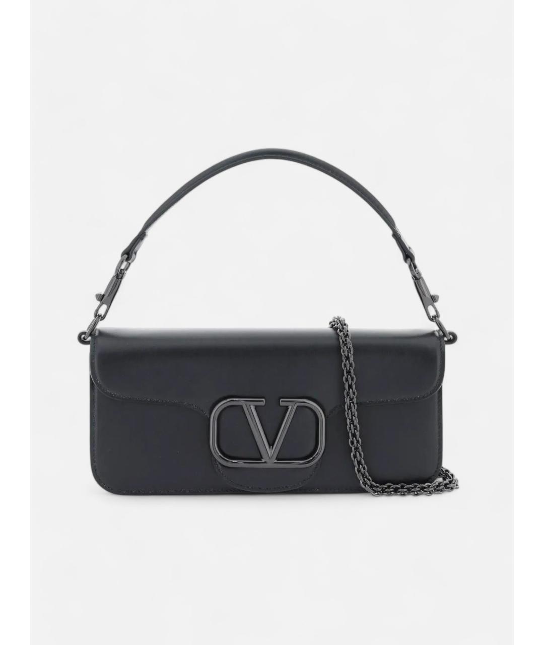 VALENTINO Черная кожаная сумка через плечо, фото 4