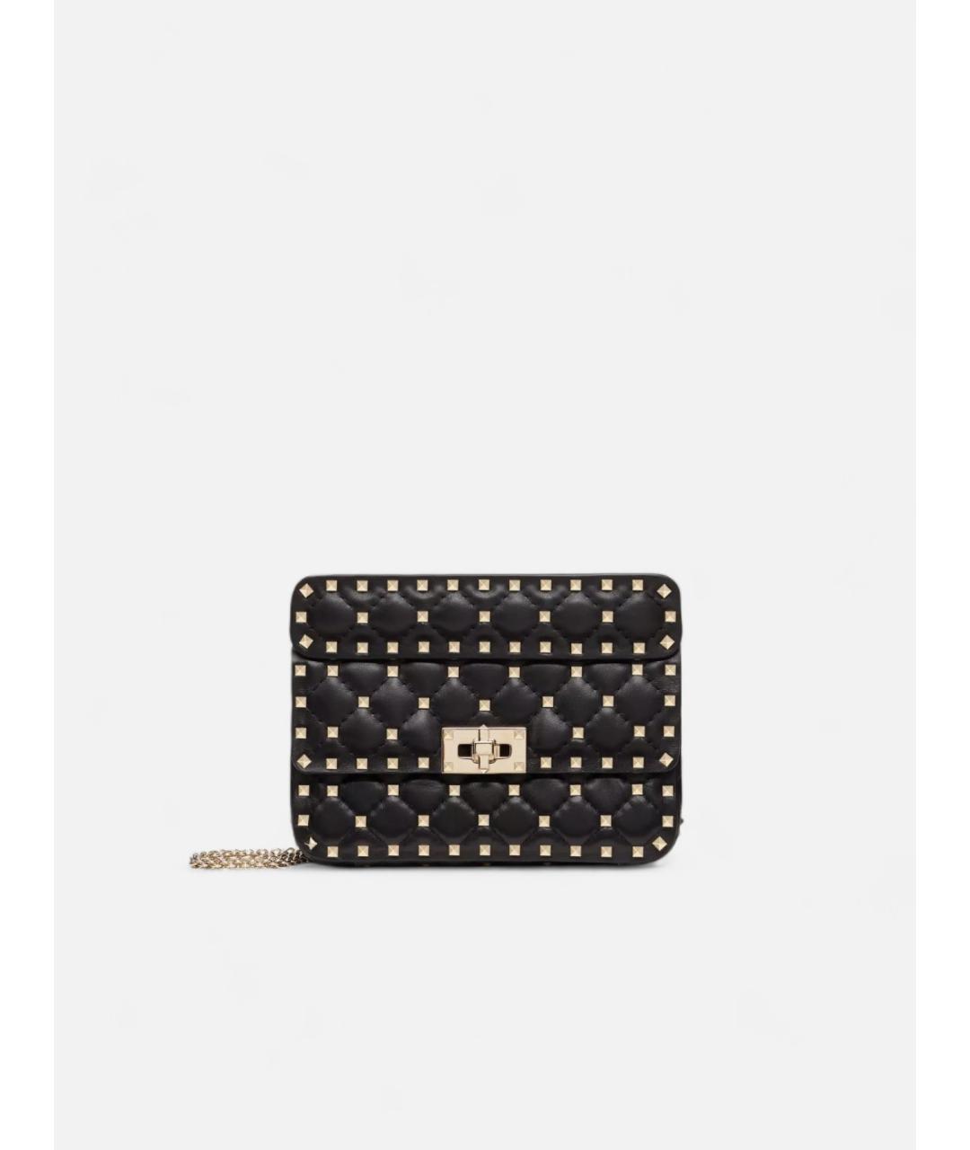 VALENTINO Черная кожаная сумка через плечо, фото 5