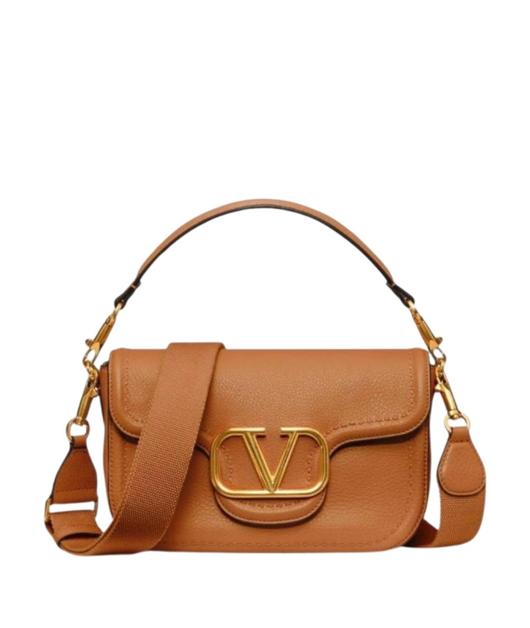 VALENTINO Бежевая кожаная сумка через плечо, фото 1