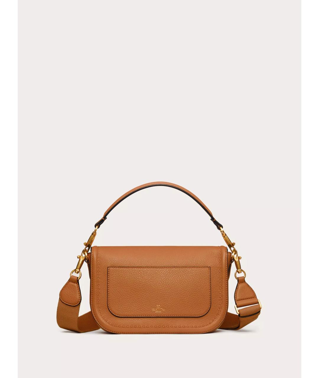 VALENTINO Бежевая кожаная сумка через плечо, фото 3