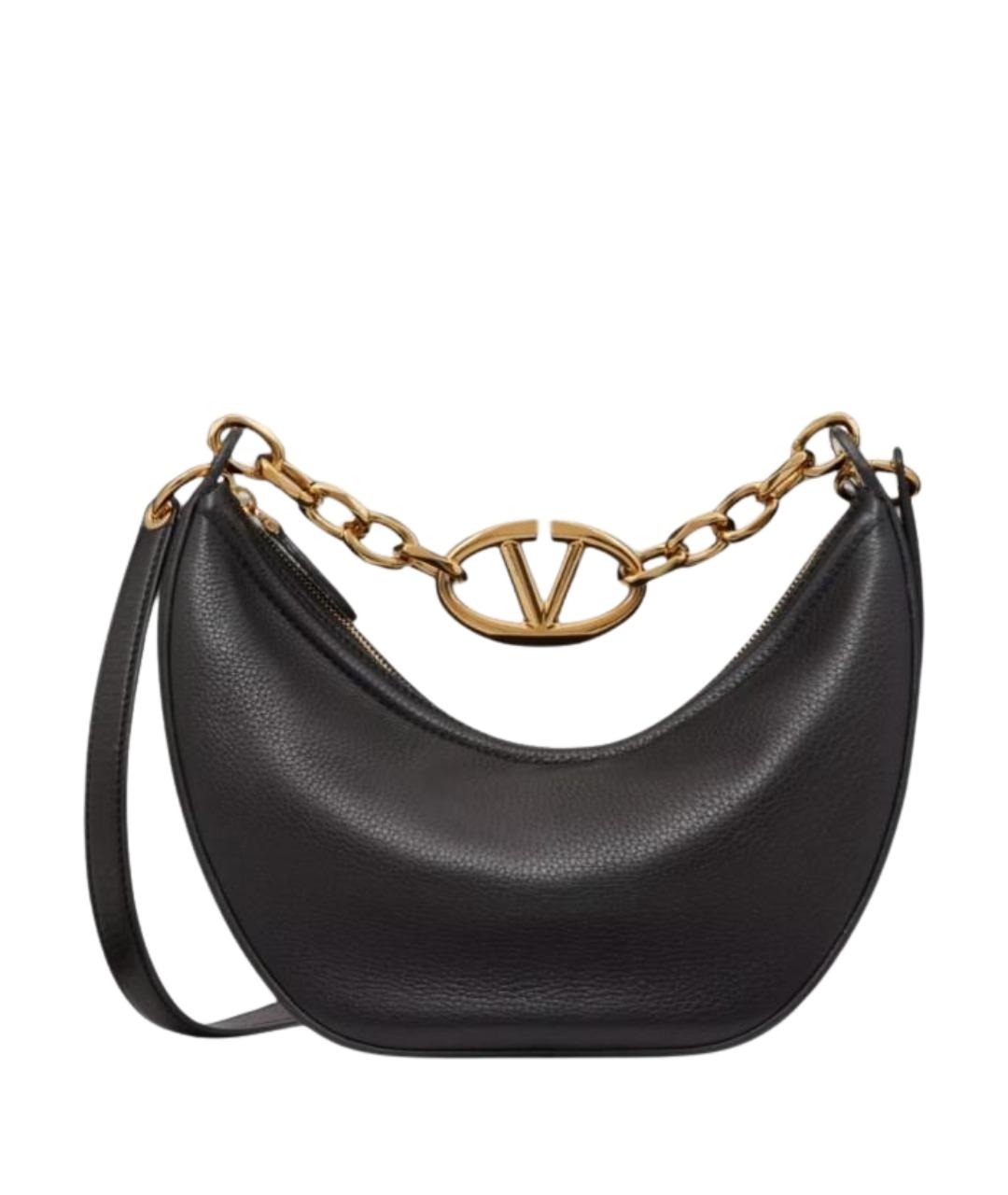 VALENTINO Черная кожаная сумка через плечо, фото 1