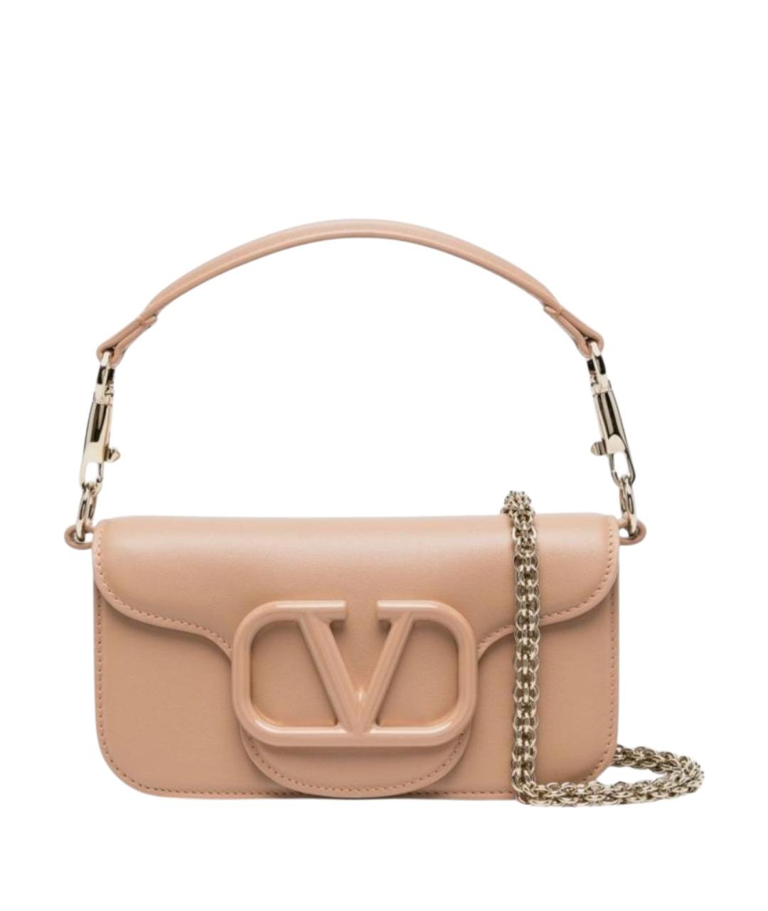 VALENTINO Розовая кожаная сумка через плечо, фото 1