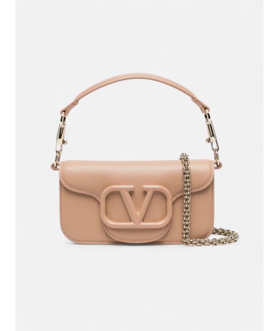 VALENTINO Розовая кожаная сумка через плечо, фото 3