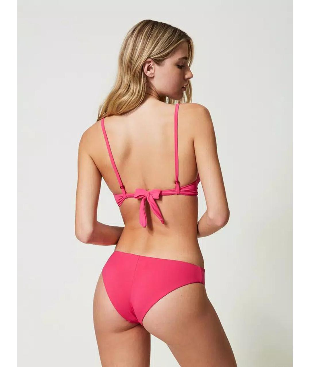 TWIN-SET Розовый полиамидовый купальник, фото 4