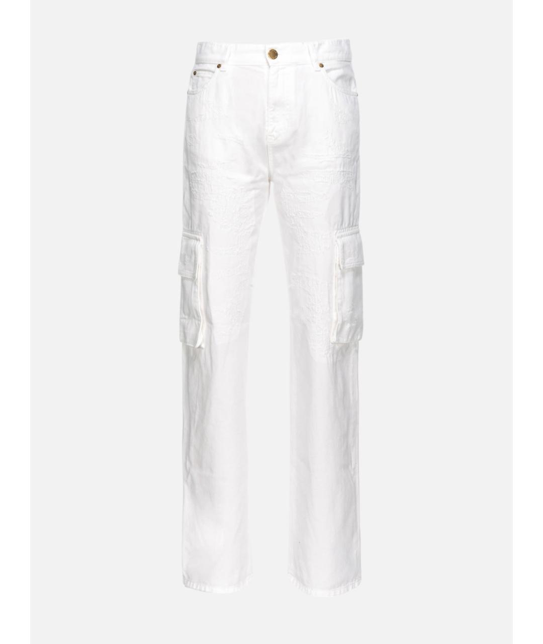 PINKO Белые хлопковые прямые джинсы, фото 6