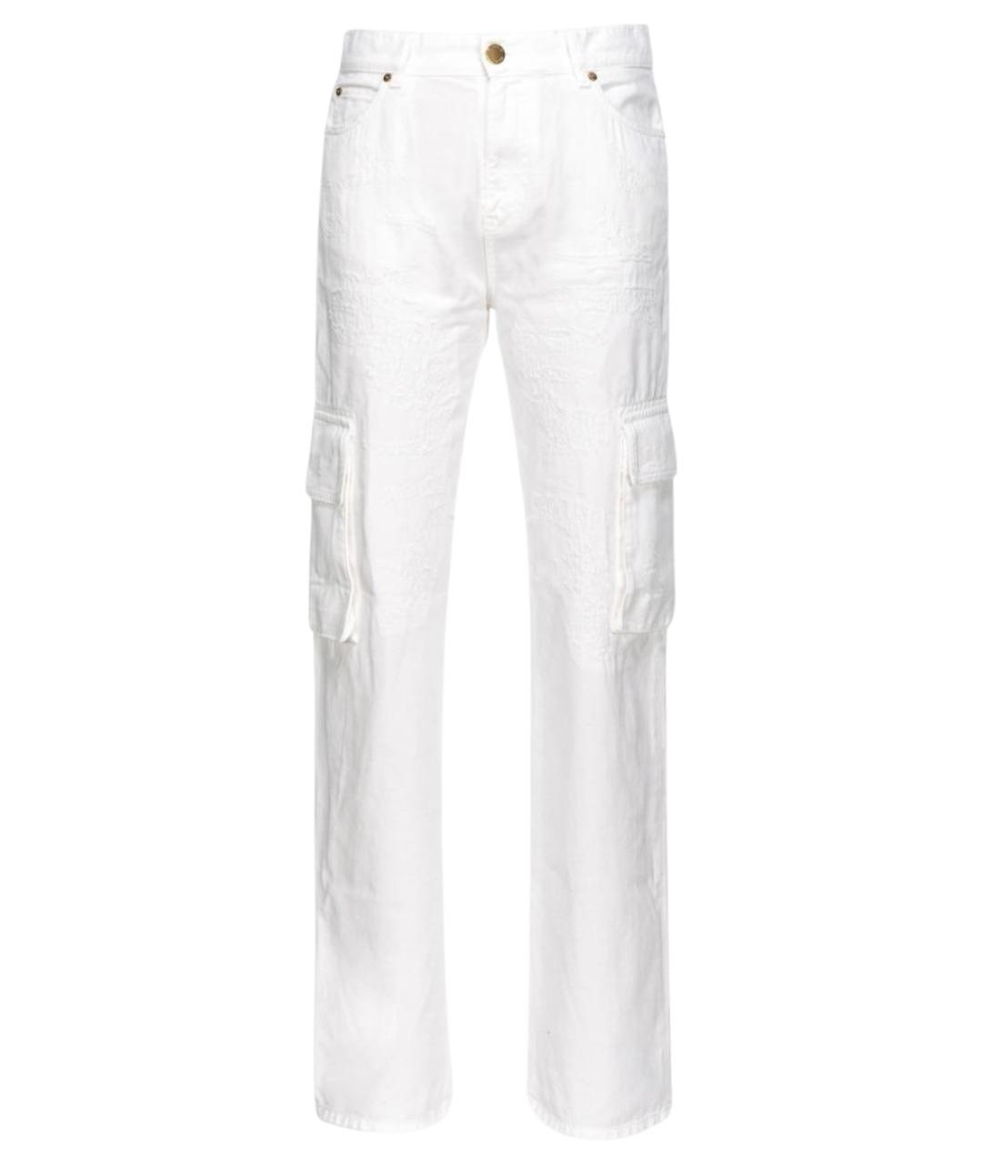 PINKO Белые хлопковые прямые джинсы, фото 1