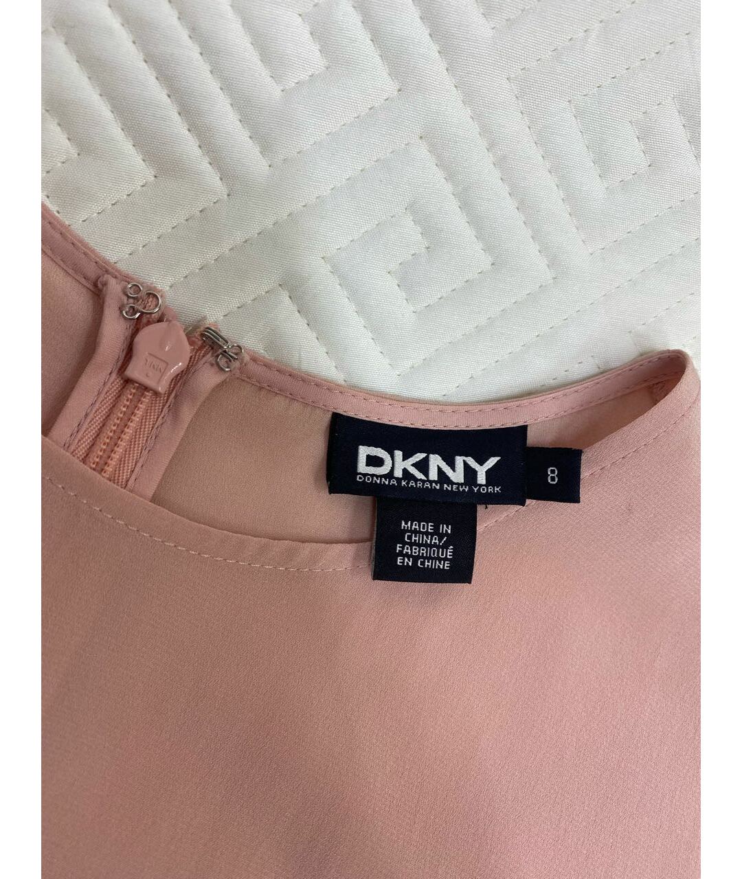 DKNY Розовая шелковая майка, фото 3