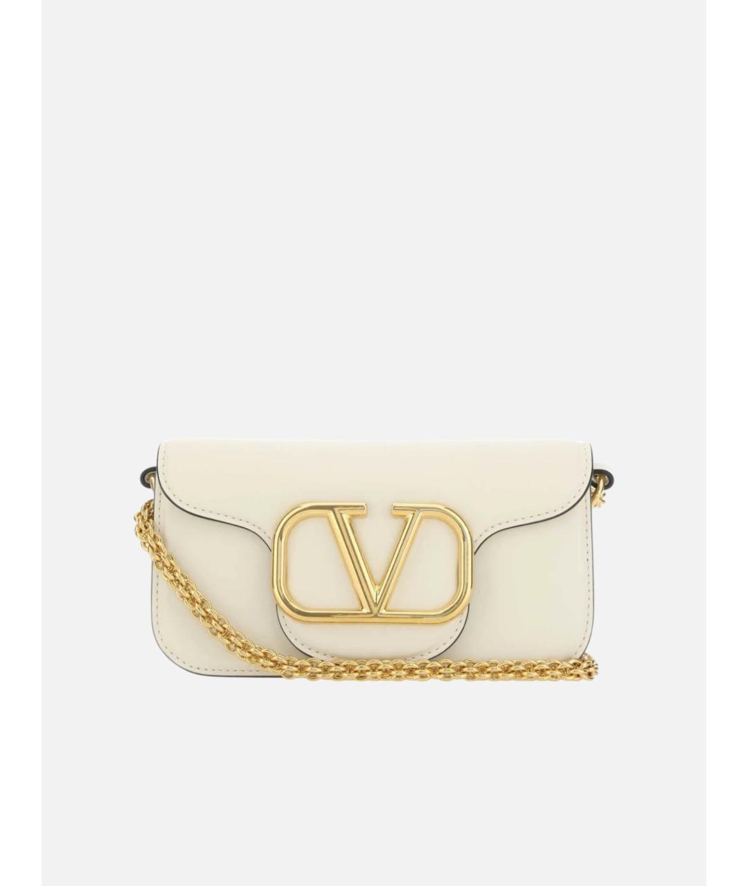 VALENTINO Белая кожаная сумка через плечо, фото 4