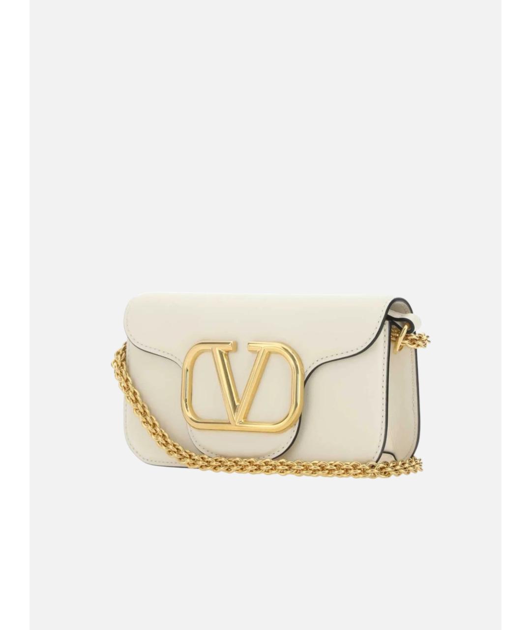 VALENTINO Белая кожаная сумка через плечо, фото 2