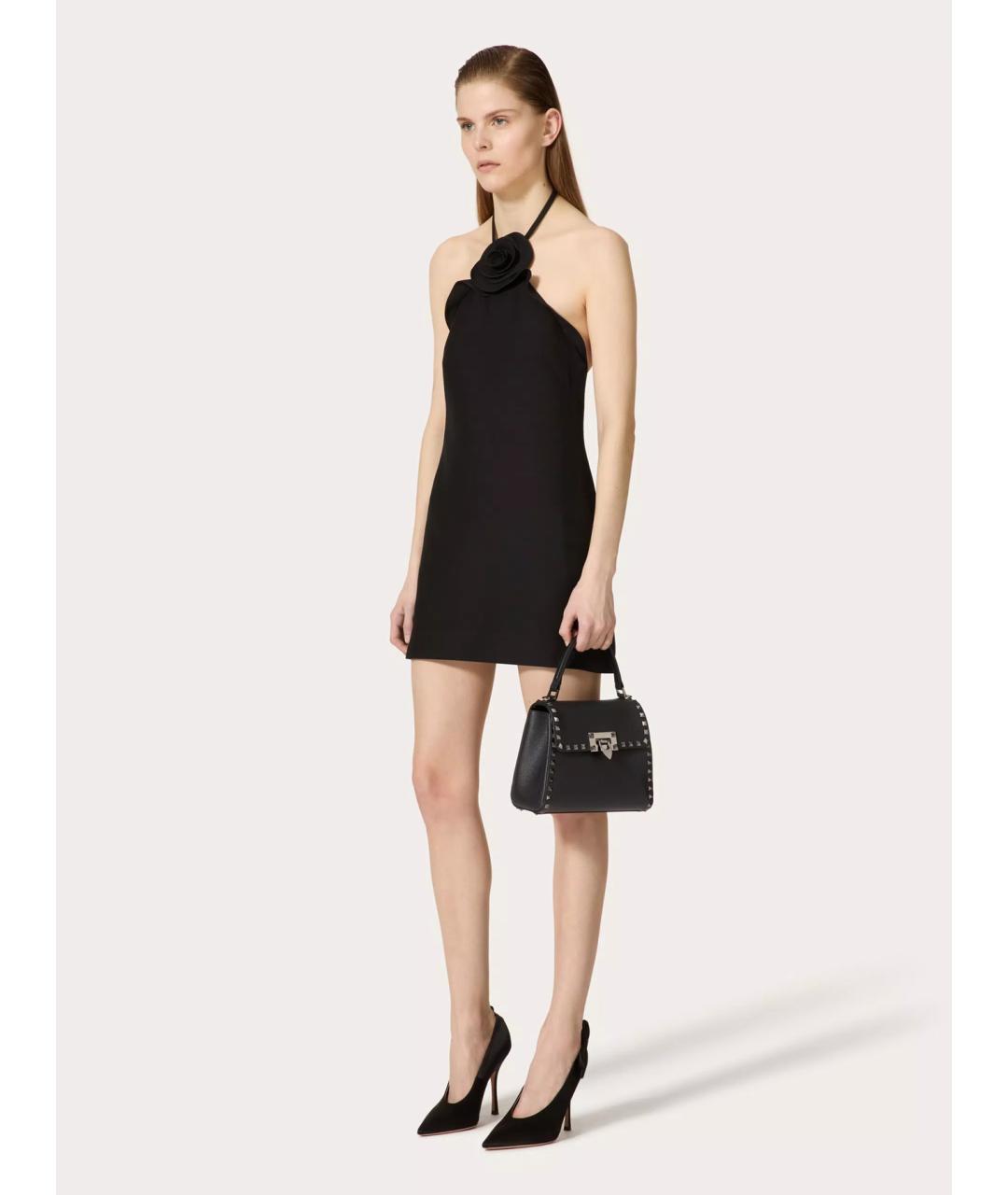 VALENTINO Черная кожаная сумка тоут, фото 4