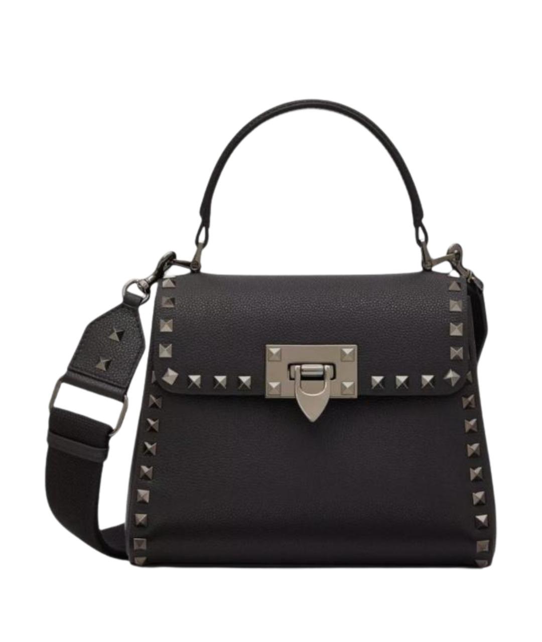 VALENTINO Черная кожаная сумка тоут, фото 1