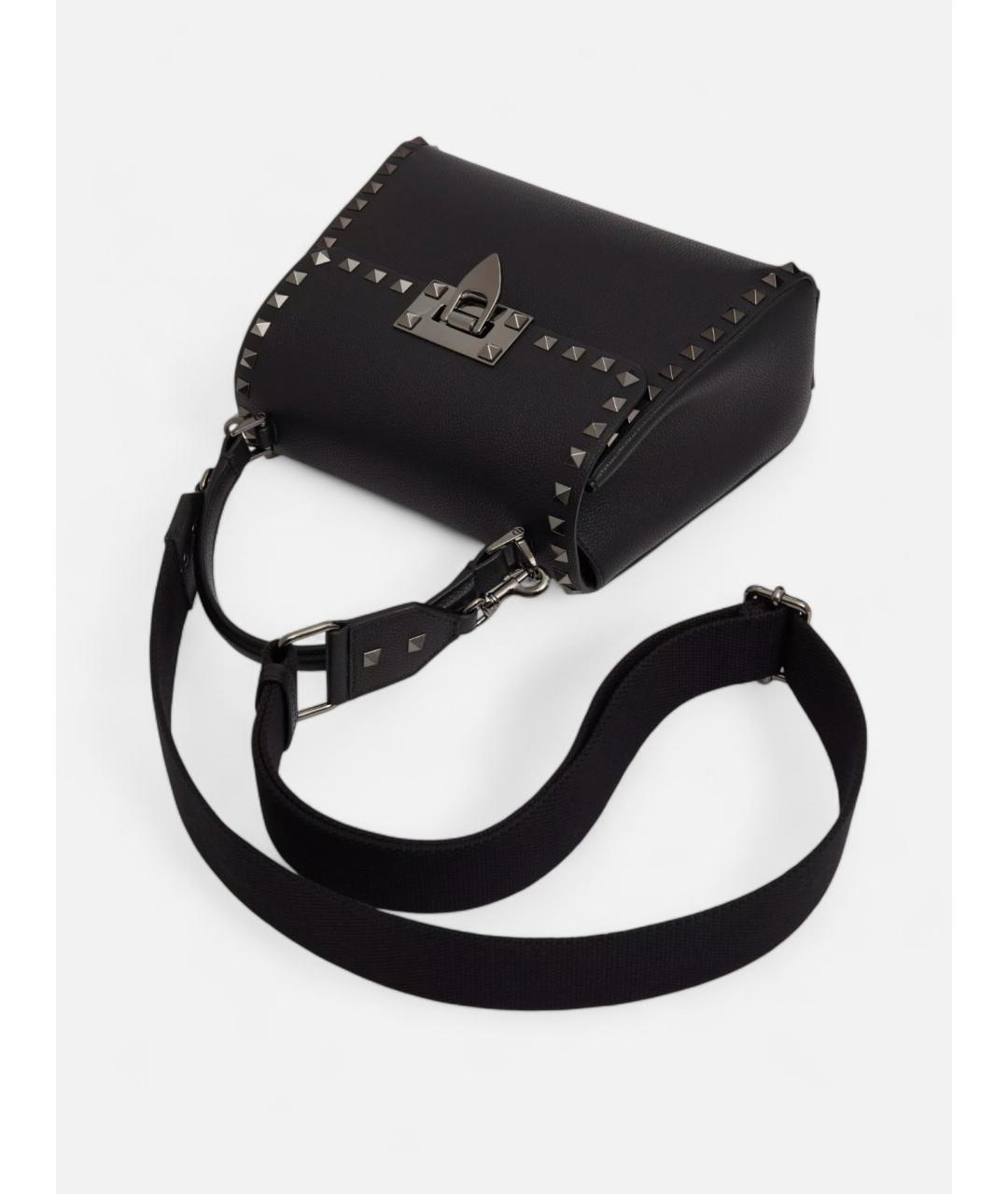 VALENTINO Черная кожаная сумка тоут, фото 2