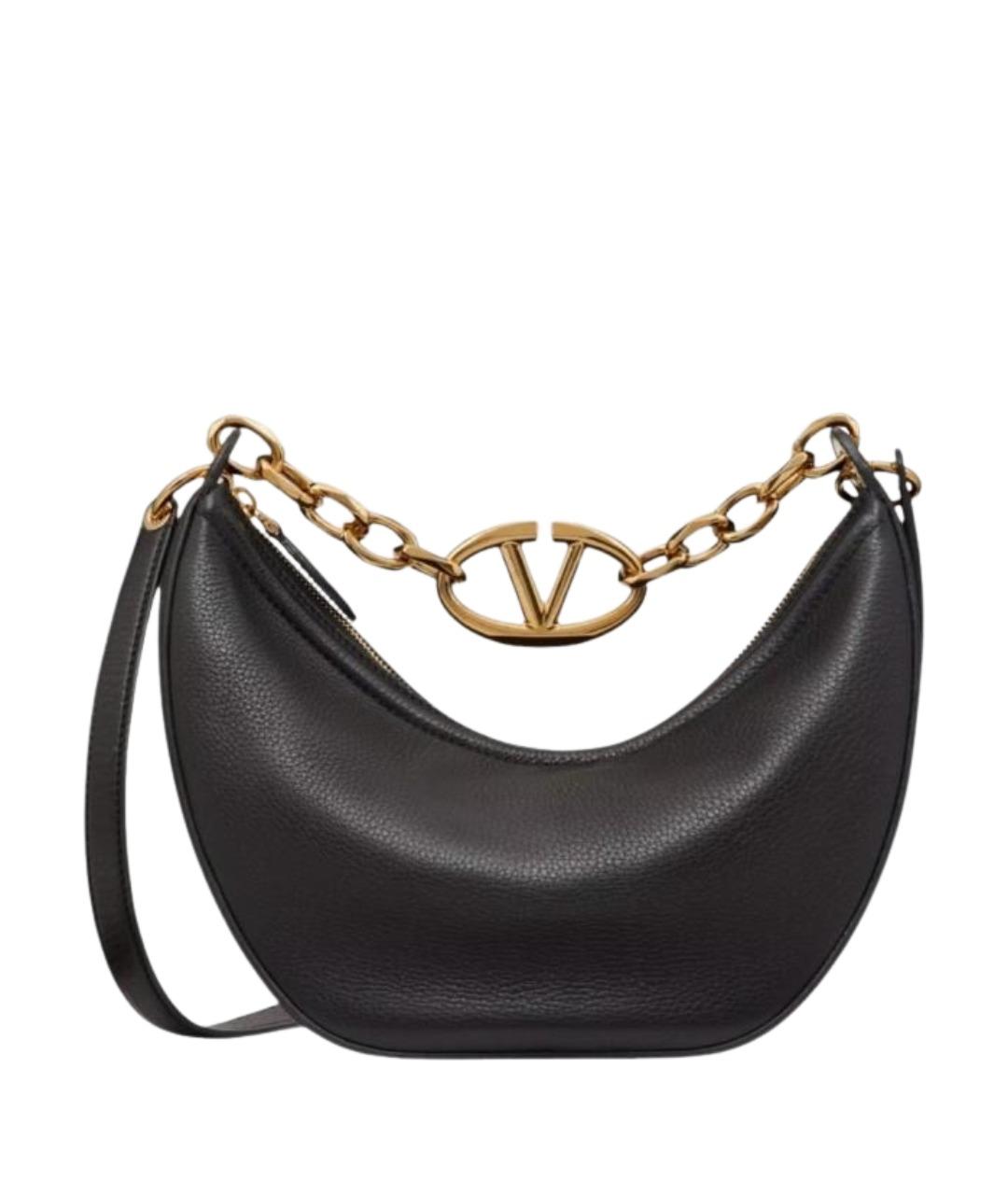 VALENTINO Черная кожаная сумка через плечо, фото 1