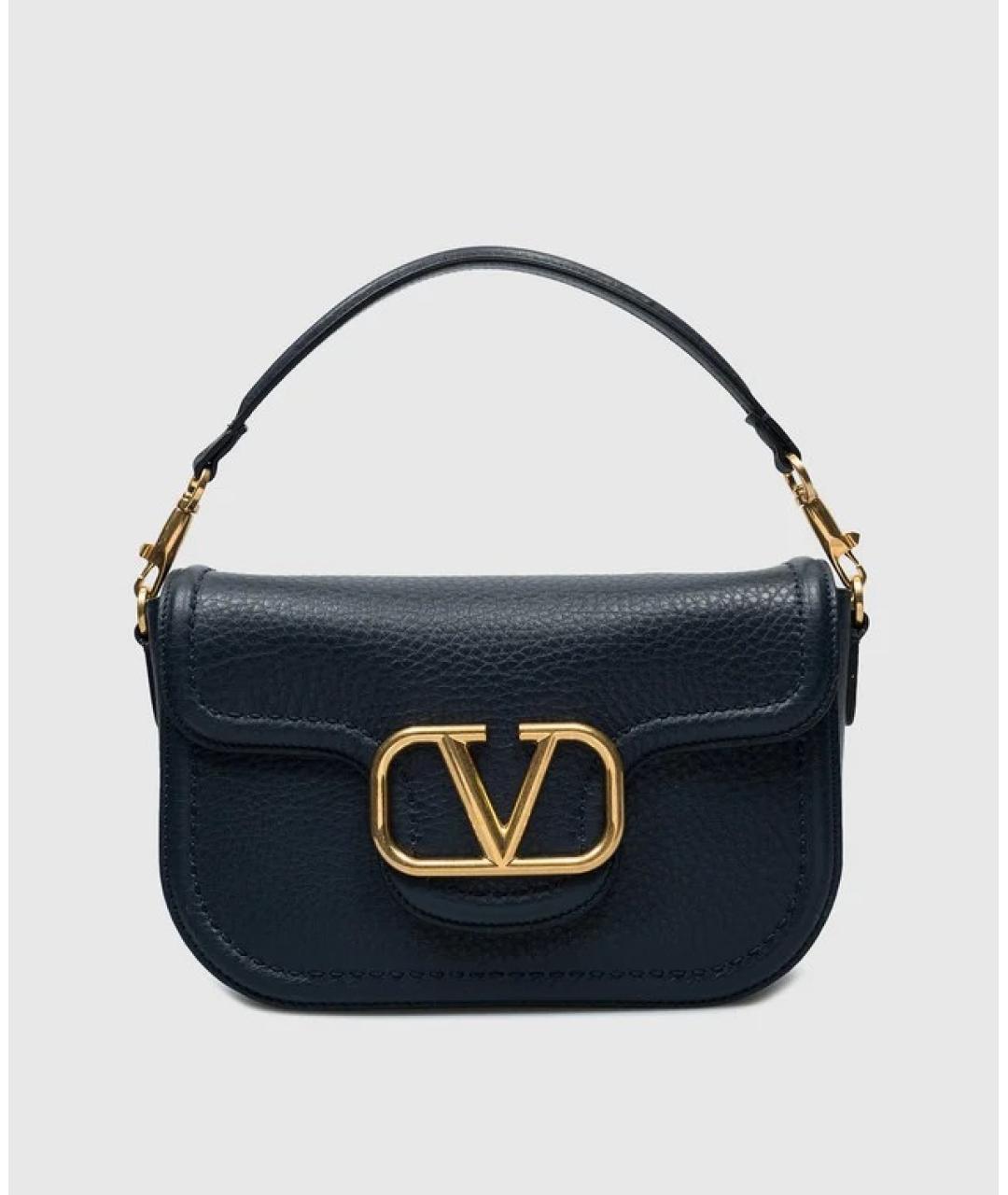 VALENTINO Темно-синяя кожаная сумка через плечо, фото 3