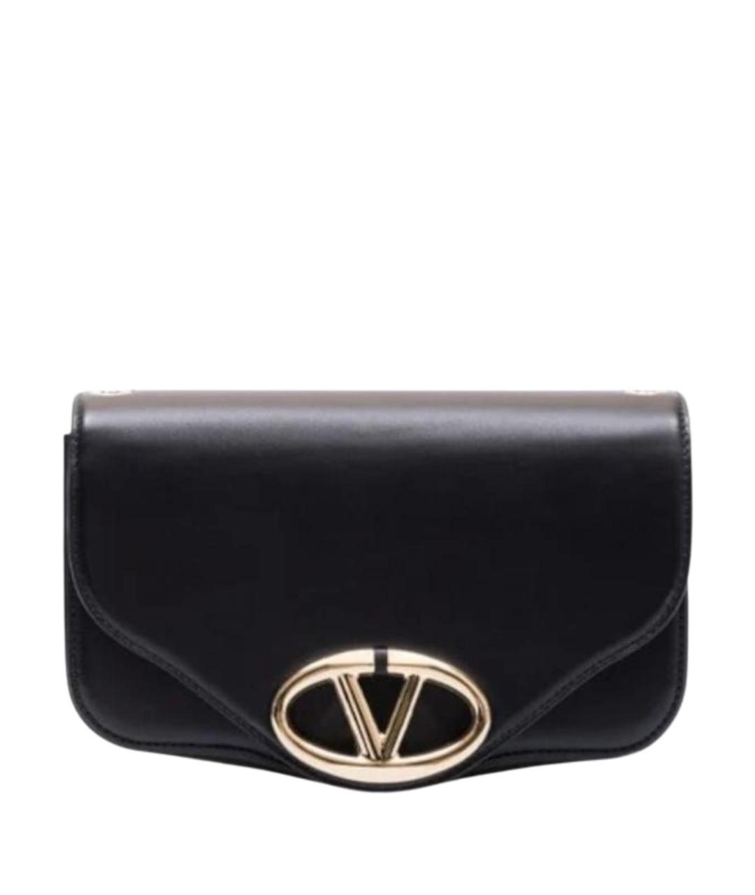 VALENTINO Черная кожаная сумка через плечо, фото 1