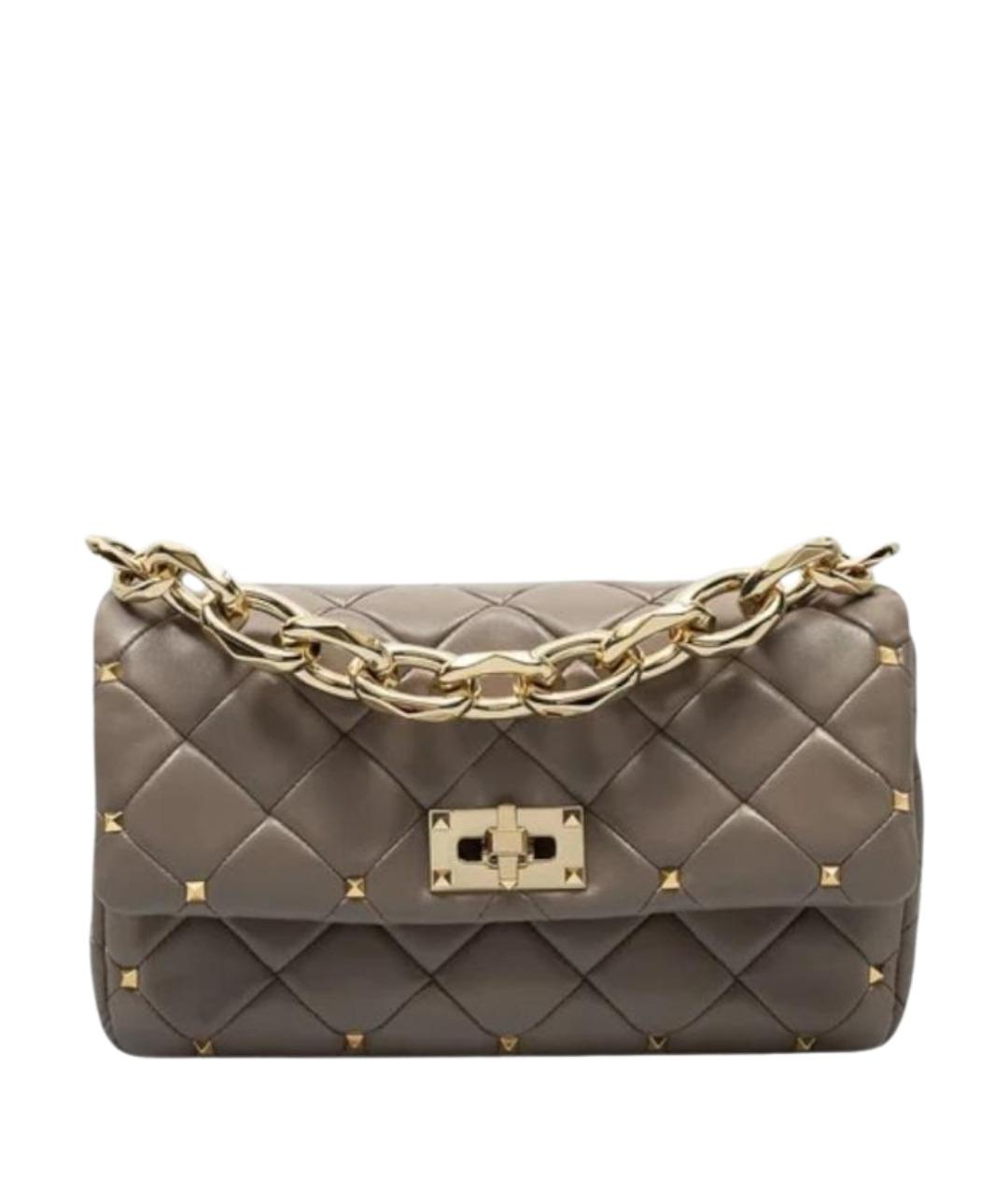 VALENTINO Коричневая кожаная сумка через плечо, фото 1