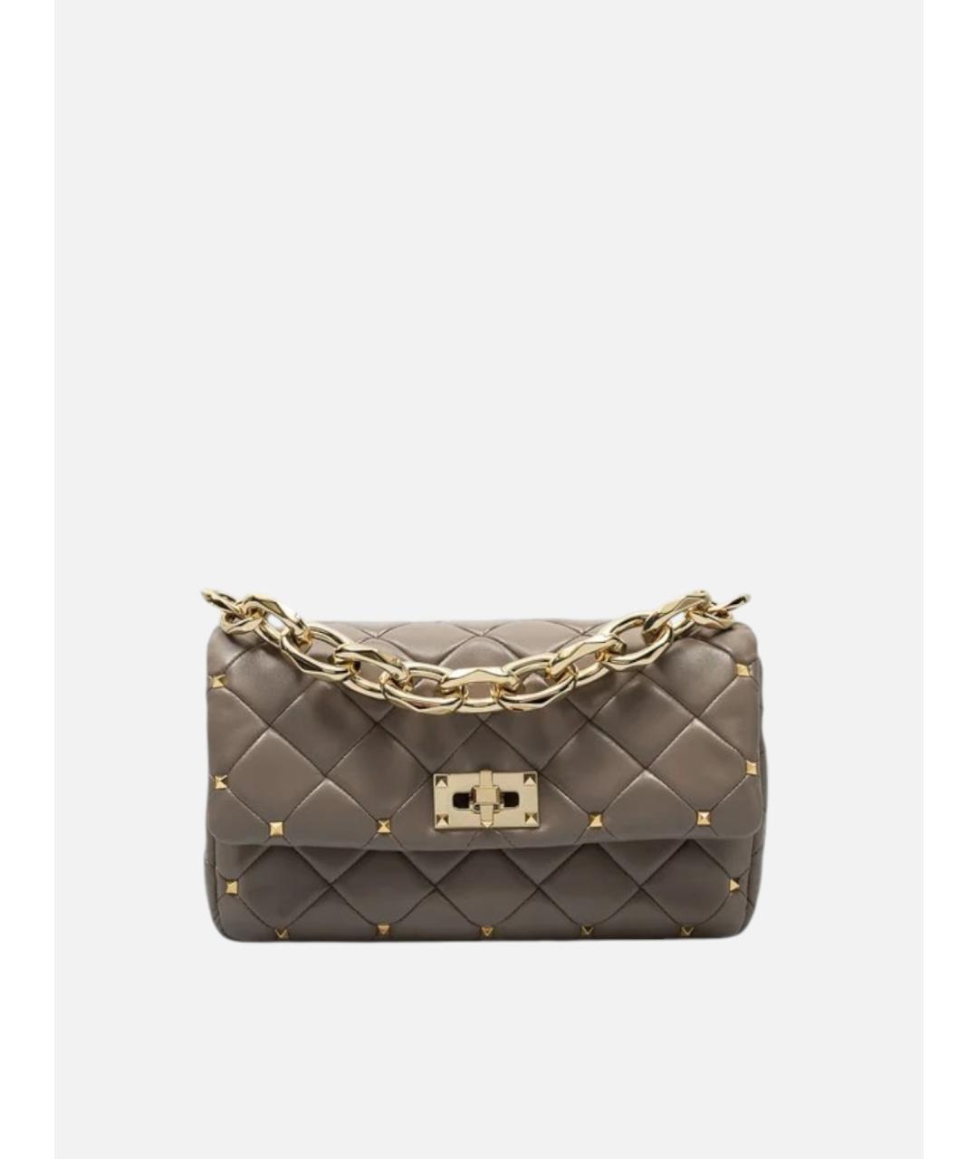 VALENTINO Коричневая кожаная сумка через плечо, фото 4