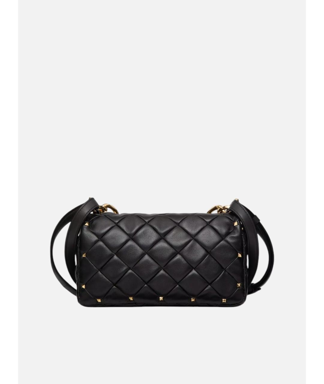 VALENTINO Черная кожаная сумка через плечо, фото 4