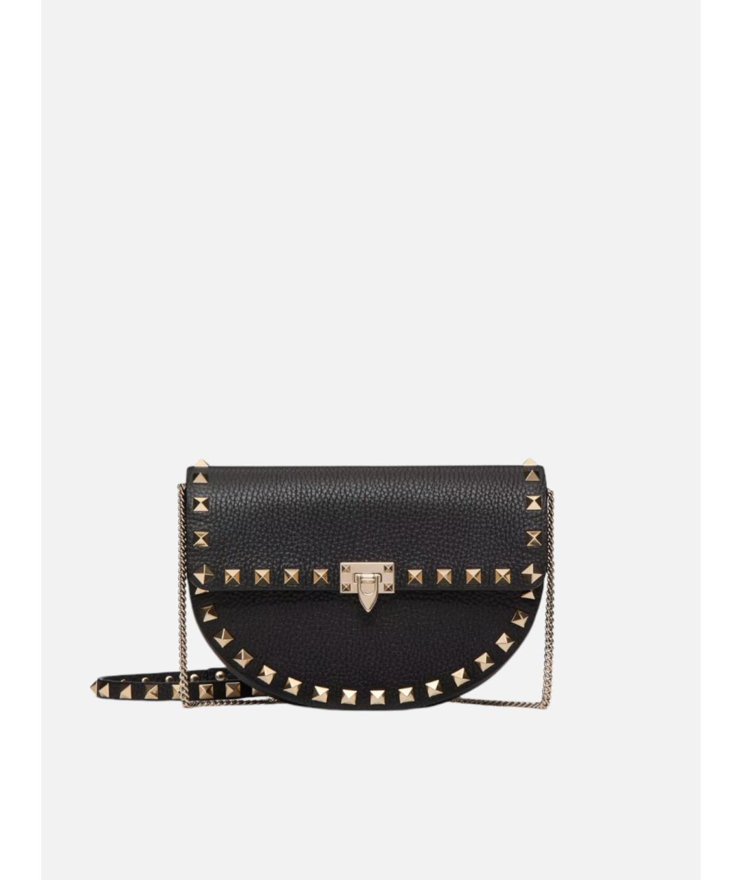 VALENTINO Черная кожаная сумка через плечо, фото 6