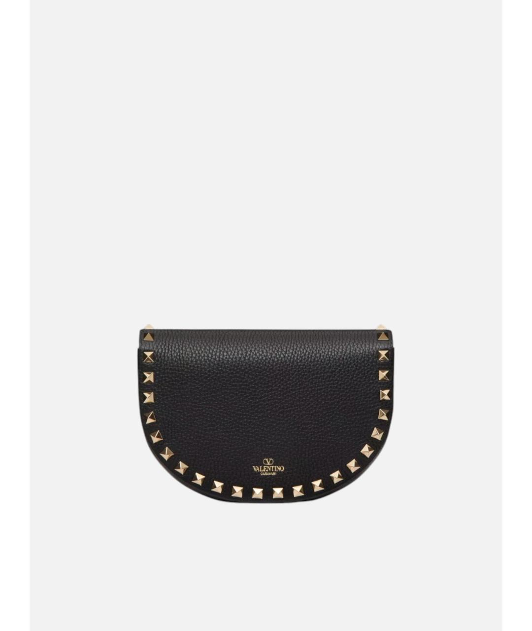 VALENTINO Черная кожаная сумка через плечо, фото 5