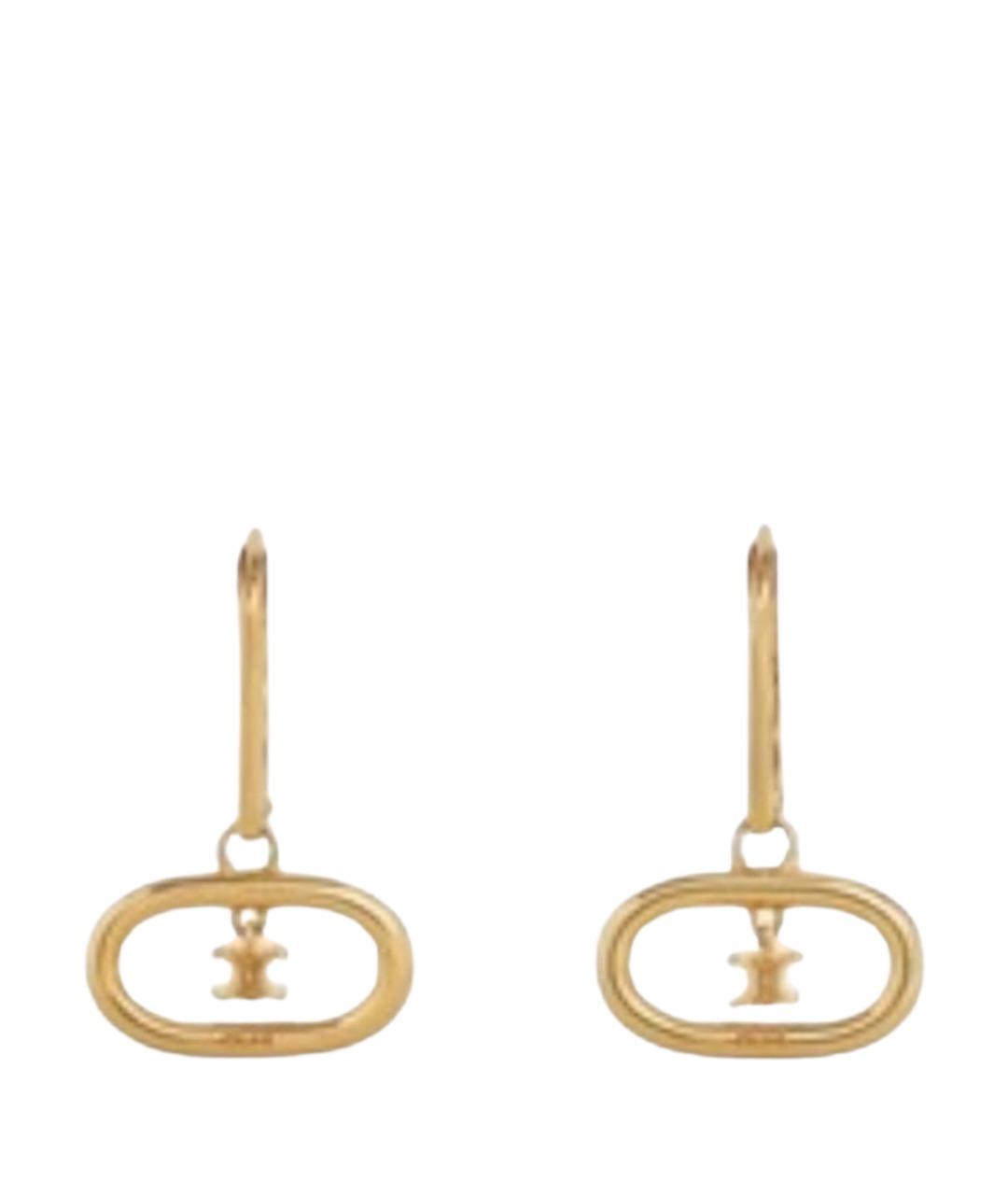 CELINE Золотые металлические серьги, фото 1