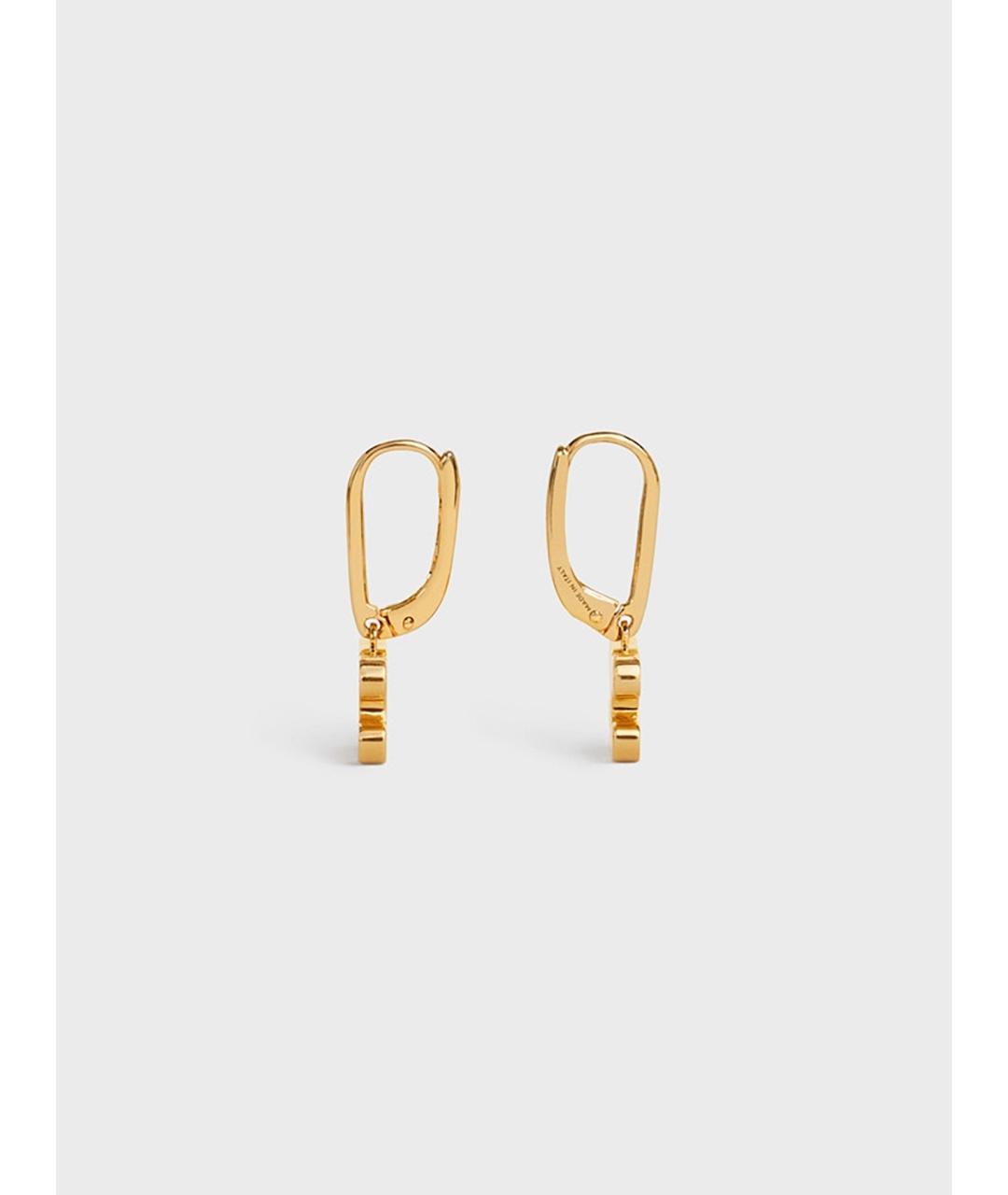 CELINE Золотые металлические серьги, фото 3